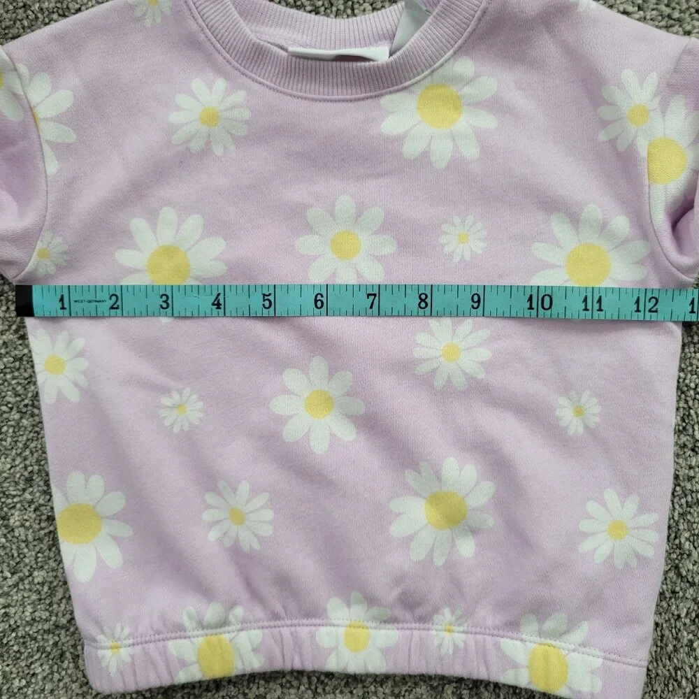 Children's Place Purple Sweatshirt with Daisy's 2T, Pre- Owned , Gently worn
